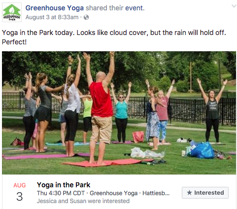 Yoga studio using health and fitness PR to promote classes